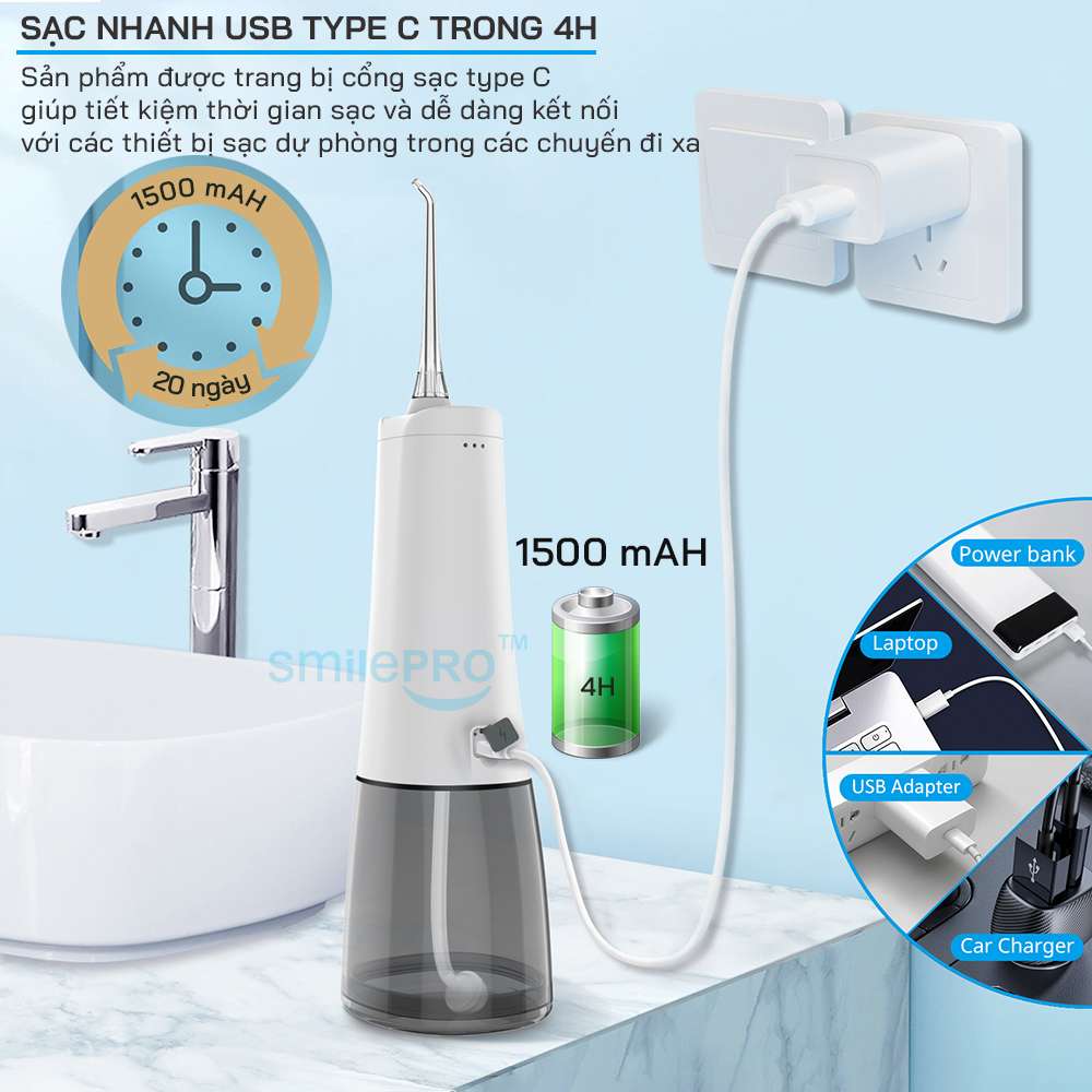 Dung lượng pin trên smilepro đạt 1500 mAh